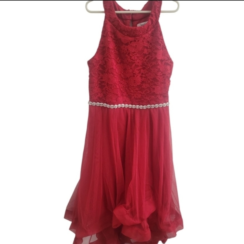 Girls Sz 12 Princess Sleeveless Speechless Lace Bodice Sparkly Embellish Waist - Picture 2 of 11
